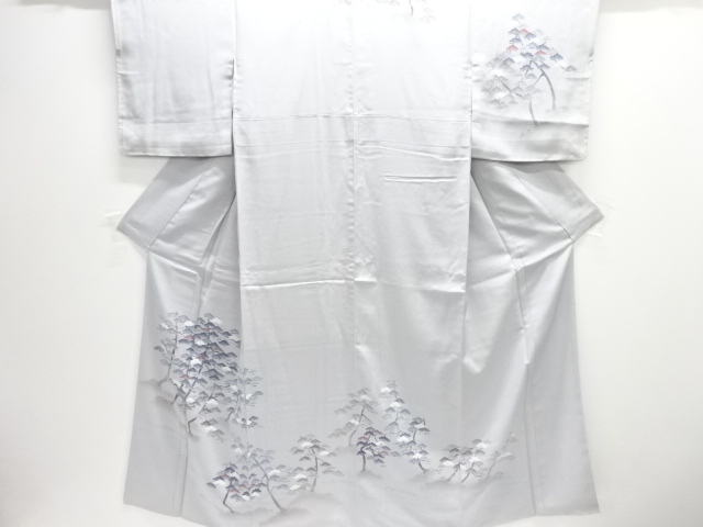 JAPANESE KIMONO / HOMONGI / SILK / HAND PAINTED YUZEN / PINE